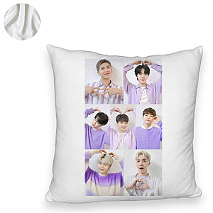 Alternative view of Perna Decorativa Fluffy BTS Army 9, 45×45 cm, Cu fermoar