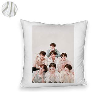 Alternative view of Perna Decorativa Fluffy BTS Army 7, 45×45 cm, Cu fermoar