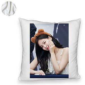 Alternative view of Perna Decorativa Fluffy BlackPink Jennie 3, 45×45 cm, Cu fermoar