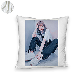 Alternative view of Perna Decorativa Fluffy BlackPink Lisa 3, 45×45 cm, Cu fermoar