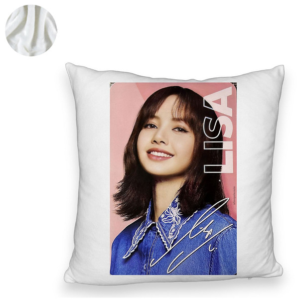 Perna Decorativa Fluffy BlackPink Lisa 2, 45×45 cm, Cu fermoar 6 1 0029 bspff0771