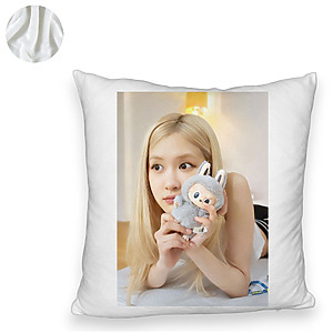 Alternative view of Perna Decorativa Fluffy BlackPink Rose 2, 45×45 cm, Cu fermoar