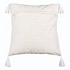 Perna Decorativa cu Franjuri BlackPink Rose 2, 45×45 cm, Cu fermoar 8 Baza ecru cu franj spate