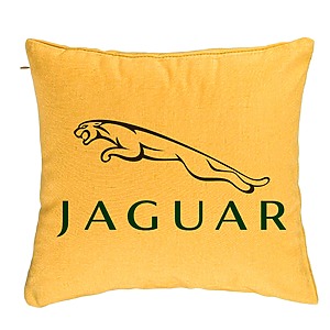 Perna Decorativa, Jaguar, 40x40 cm, Galben, Husa Detasabila, Burduf