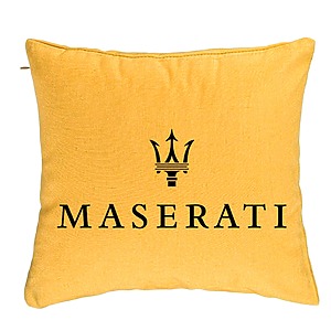 Perna Decorativa, Maserati, 40x40 cm, Galben, Husa Detasabila, Burduf
