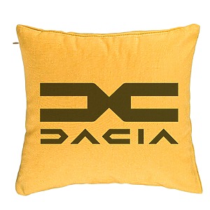 Perna Decorativa, Dacia, 40x40 cm, Galben, Husa Detasabila, Burduf