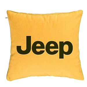 Perna Decorativa, Jeep, 40x40 cm, Galben, Husa Detasabila, Burduf