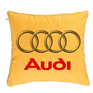 Perna Decorativa, Audi, 40x40 cm, Galben, Husa Detasabila, Burduf