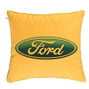 Perna Decorativa, Ford, 40x40 cm, Galben, Husa Detasabila, Burduf