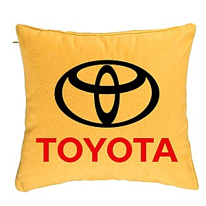 Perna Decorativa, Toyota, 40x40 cm, Galben, Husa Detasabila, Burduf