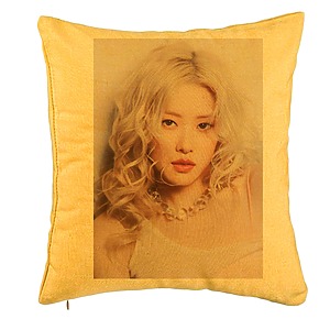 Perna Decorativa BlackPink Rose 3, 40x40 cm, Galben, Husa Detasabila, Burduf