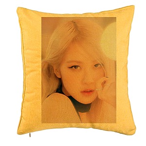 Perna Decorativa BlackPink Rose 4, 40x40 cm, Galben, Husa Detasabila, Burduf