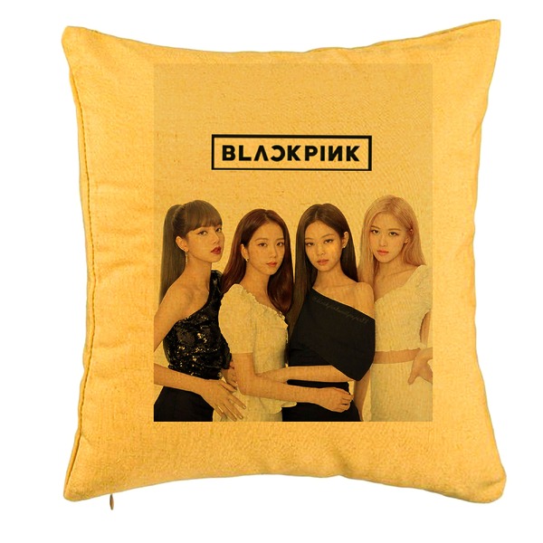 Perna Decorativa BlackPink, Model 6, 40x40 cm, Galben, Husa Detasabila, Burduf 5 bpglbn0791