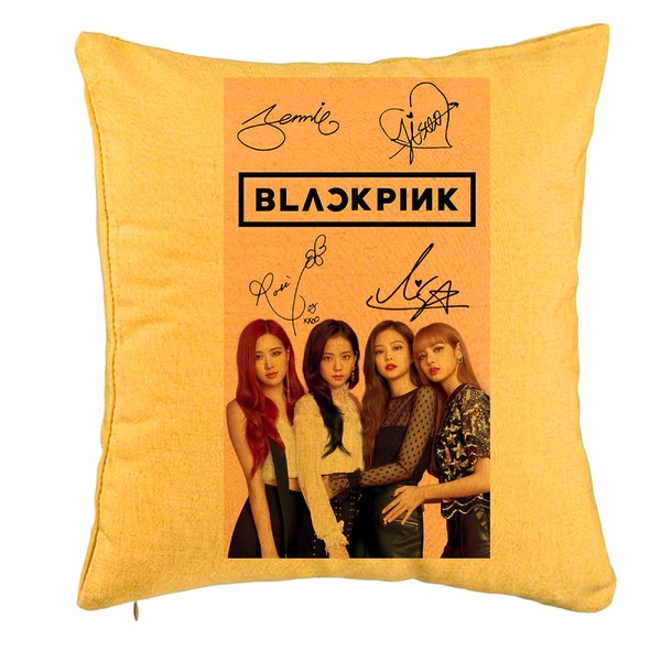 Perna Decorativa BlackPink, Model 16, 40x40 cm, Galben, Husa Detasabila, Burduf 5 bpglbn0801