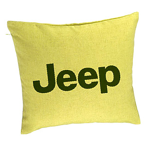 Perna Decorativa, Jeep, 40×40 cm, Verde, Husa Detasabila, Burduf