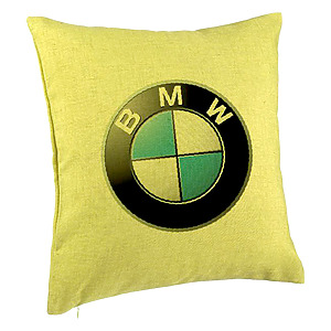 Perna Decorativa, BMW, 40×40 cm, Verde, Husa Detasabila, Burduf