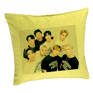 Perna Decorativa, Stray Kids 5, 40×40 cm, Verde, Husa Detasabila, Burduf