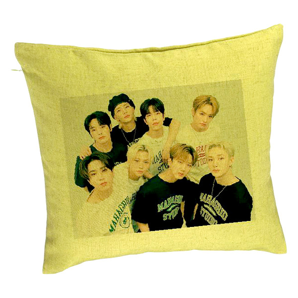 Perna Decorativa, Stray Kids 5, 40×40 cm, Verde, Husa Detasabila, Burduf 5 bpvrd0754
