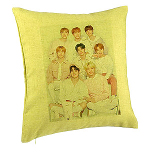 Perna Decorativa, Stray Kids 7, 40×40 cm, Verde, Husa Detasabila, Burduf