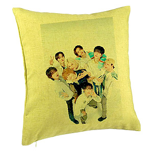 Perna Decorativa, Stray Kids 8, 40×40 cm, Verde, Husa Detasabila, Burduf