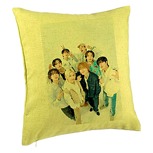 Perna Decorativa, Stray Kids 9, 40×40 cm, Verde, Husa Detasabila, Burduf