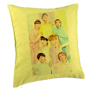 Perna Decorativa, Stray Kids 13, 40×40 cm, Verde, Husa Detasabila, Burduf