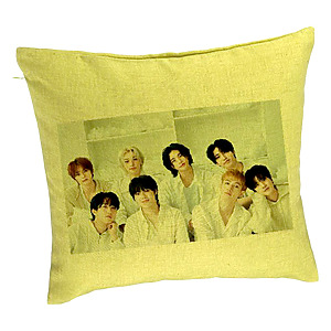 Perna Decorativa, Stray Kids 14, 40×40 cm, Verde, Husa Detasabila, Burduf