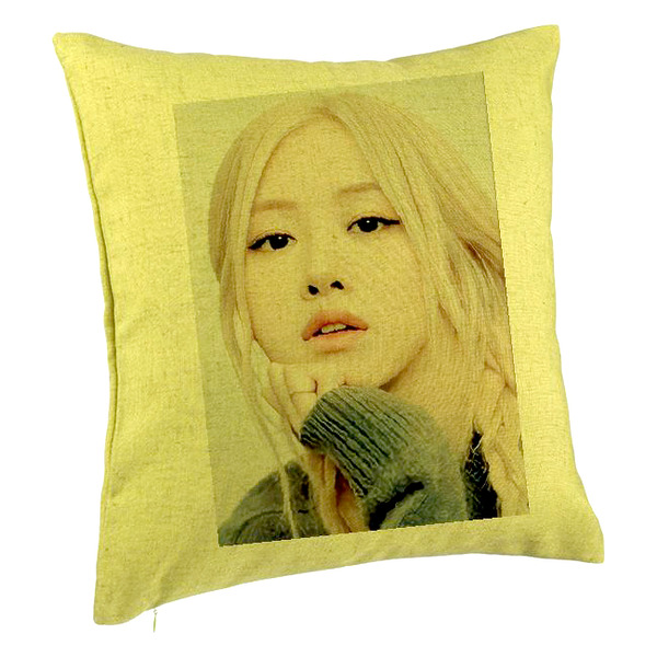 Perna Decorativa BlackPink Rose 1, 40×40 cm, Verde, Husa Detasabila, Burduf 5 bpvrd0765