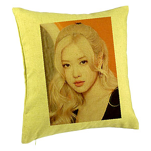 Perna Decorativa BlackPink Rose 5, 40×40 cm, Verde, Husa Detasabila, Burduf