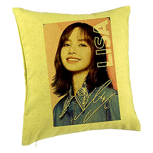 Perna Decorativa BlackPink Lisa 2, 40×40 cm, Verde, Husa Detasabila, Burduf