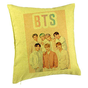 Perna Decorativa BTS Army 6, 40×40 cm, Verde, Husa Detasabila, Burduf