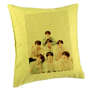 Perna Decorativa BTS Army 7, 40×40 cm, Verde, Husa Detasabila, Burduf
