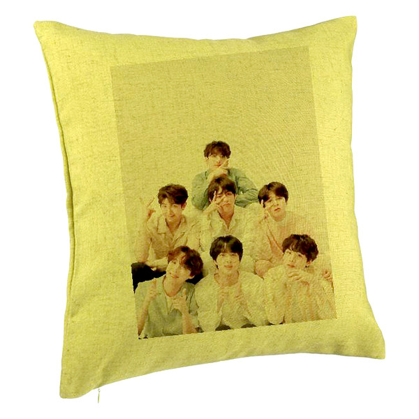 Perna Decorativa BTS Army 7, 40×40 cm, Verde, Husa Detasabila, Burduf 5 bpvrd0783