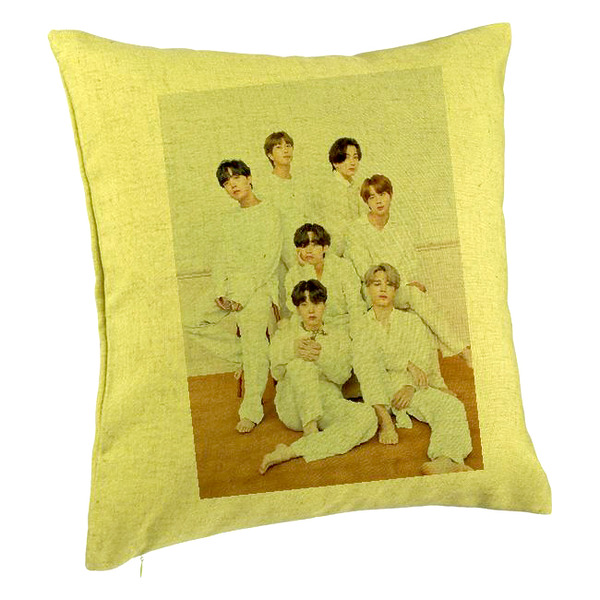Perna Decorativa BTS Army 8, 40×40 cm, Verde, Husa Detasabila, Burduf 5 bpvrd0784