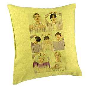 Perna Decorativa BTS Army 9, 40×40 cm, Verde, Husa Detasabila, Burduf