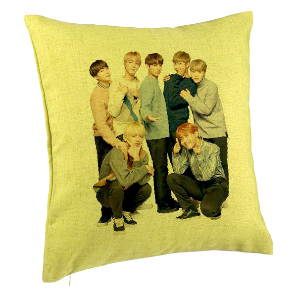 Perna Decorativa BTS Army 11, 40×40 cm, Verde, Husa Detasabila, Burduf 5 bpvrd0787