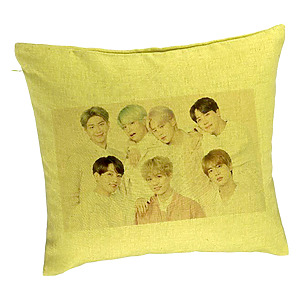 Perna Decorativa BTS Army 12, 40×40 cm, Verde, Husa Detasabila, Burduf