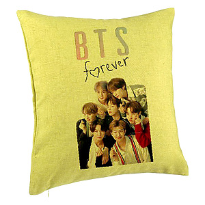 Perna Decorativa BTS Army 13, 40×40 cm, Verde, Husa Detasabila, Burduf