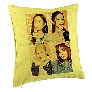 Perna Decorativa BlackPink, Model 5, 40x40 cm, Verde, Husa Detasabila, Burduf
