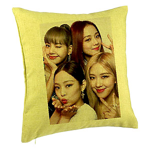 Perna Decorativa BlackPink, Model 8, 40x40 cm, Verde, Husa Detasabila, Burduf