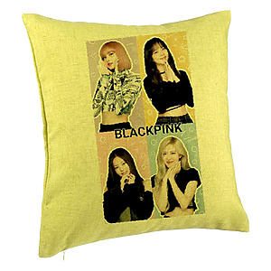 Perna Decorativa BlackPink, Model 9, 40x40 cm, Verde, Husa Detasabila, Burduf