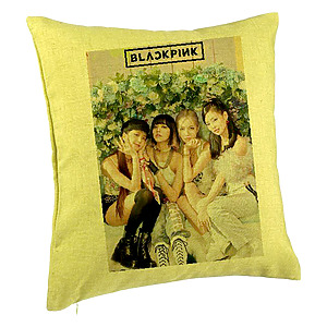 Perna Decorativa BlackPink, Model 11, 40x40 cm, Verde, Husa Detasabila, Burduf