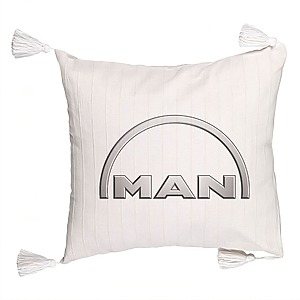 Perna Decorativa cu Franjuri , Man, 45×45 cm, Cu fermoar