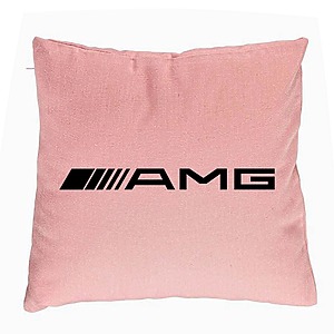 Perna Decorativa, AMG, 40x40 cm, Roz, Husa Detasabila, Burduf