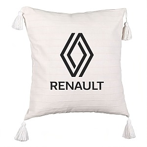 Perna Decorativa cu Franjuri , Renault, 45×45 cm, Cu fermoar