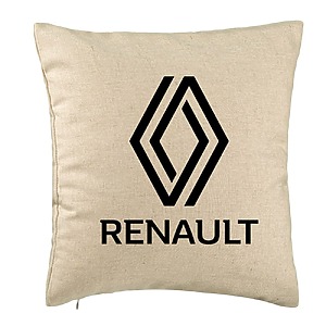 Perna Decorativa, Renault, 40×40 cm, Bej, Husa Detasabila, Burduf