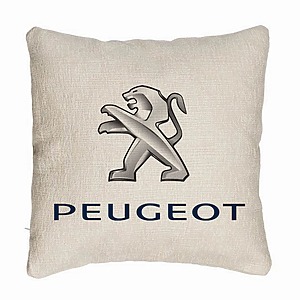 Perna Decorativa Canapea , Peugeot, 40×40 cm, Husa Detasabila, Burduf