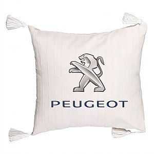 Perna Decorativa cu Franjuri , Peugeot, 45×45 cm, Cu fermoar