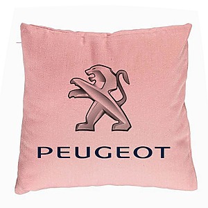 Perna Decorativa, Peugeot, 40x40 cm, Roz, Husa Detasabila, Burduf