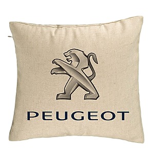 Perna Decorativa, Peugeot, 40×40 cm, Bej, Husa Detasabila, Burduf